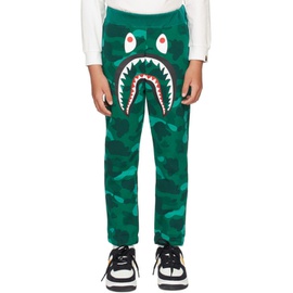 베이프 BAPE Kids Green Camo Shark Lounge Pants 221546M704001