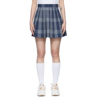 베이프 BAPE Navy Polyester Mini Skirt 222546F090000