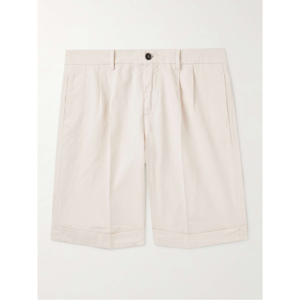  바레나 BARENA Scandola Straight-Leg Pleated Cotton-Blend Shorts 1647597294749287