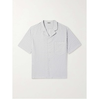 바레나 BARENA Bagolo Camp-Collar Striped Crinkled Cotton-Poplin Shirt 1647597323793355