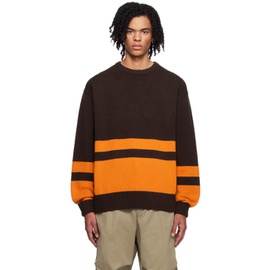 빔즈 플러스 BEAMS PLUS Brown Horizontal Stripe Sweater 232398M201002