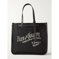 BLEU DE CHAUFFE Bazar Logo-Print Leather-Trimmed Cotton-Canvas Tote Bag 1647597330305896