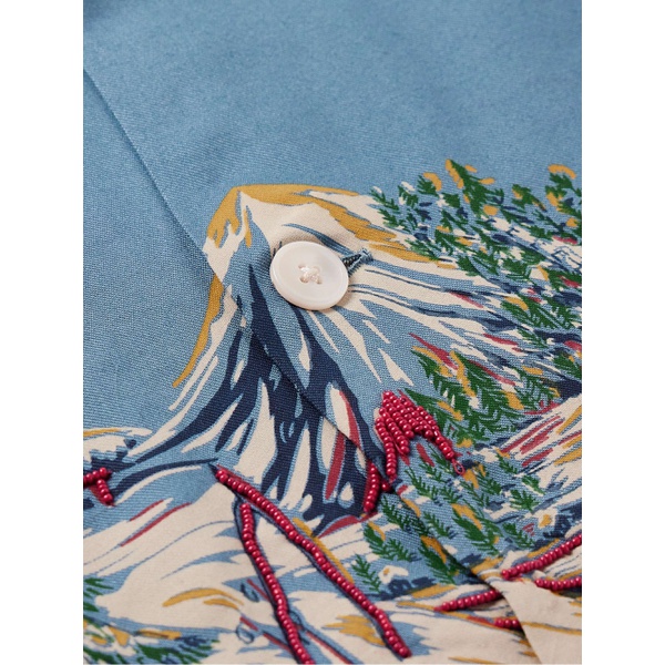  보디 BODE Ski Lift Camp-Collar Bead-Embellished Printed Woven Shirt 1647597311226853