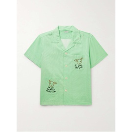 보디 BODE See You at the Barn Camp-Collar Bead-Embellished Checked Cotton Shirt 1647597326548902