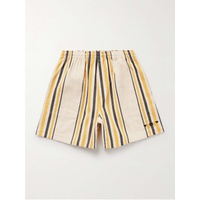 보디 BODE 네임세이크 Namesake Wide-Leg Logo-Embroidered Striped Cotton Shorts 1647597326794148