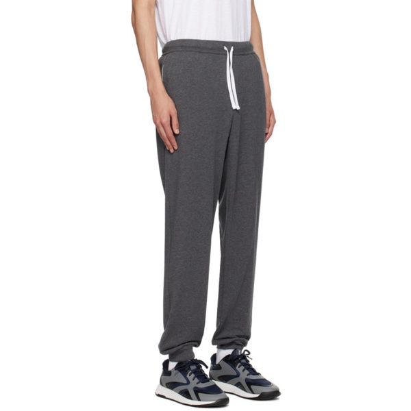  BOSS Gray Embroidered Track Pants 232085M190006