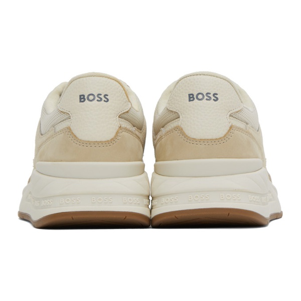  BOSS Beige Paneled Sneakers 232085M237008