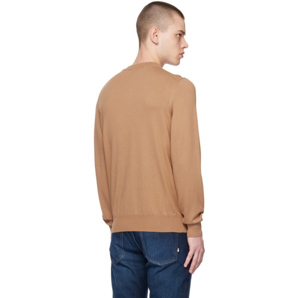  BOSS Beige Embroidered Sweater 231085M201012