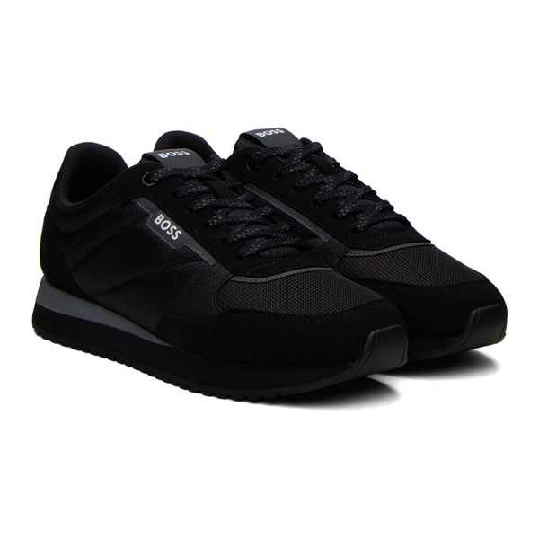  Black Embossed Sneakers 241085M237010