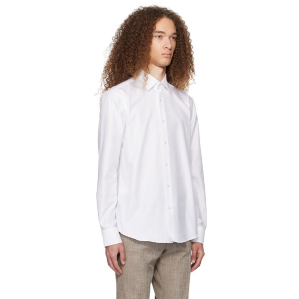  BOSS White Spread Collar Shirt 241085M192007
