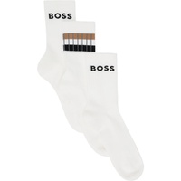 BOSS Three-Pack White Socks 241085M220000