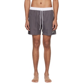 BOSS Gray Contrast Swim Shorts 241085M208003