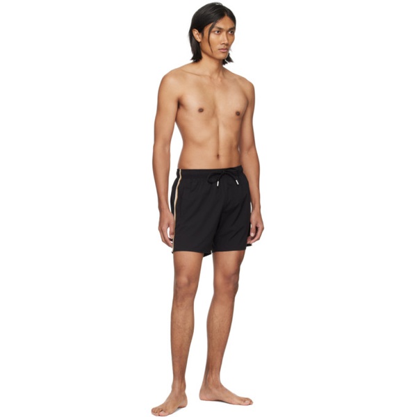  BOSS Black Stripe Swim Shorts 241085M208005