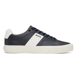 BOSS Navy & 오프화이트 Off-White Cupsole Contrast Band Sneakers 241085M237016