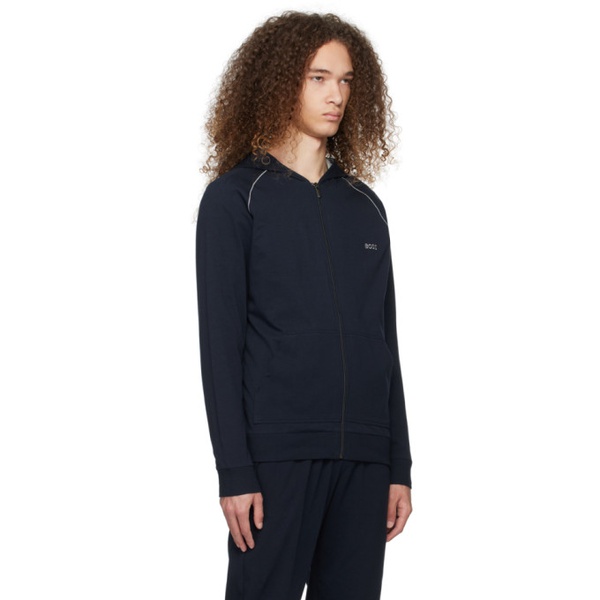  BOSS Navy Embroidered Hoodie 241085M202002