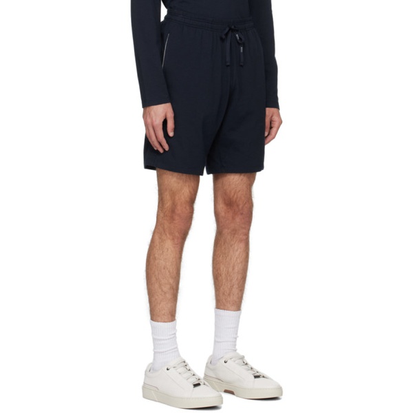  BOSS Navy Embroidered Shorts 241085M193000