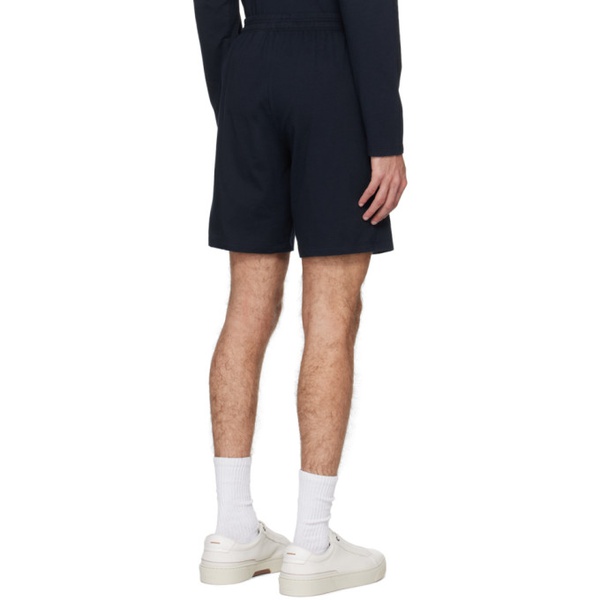  BOSS Navy Embroidered Shorts 241085M193000
