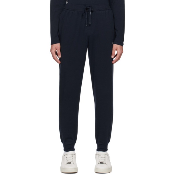  BOSS Navy Embroidered Sweatpants 241085M190002