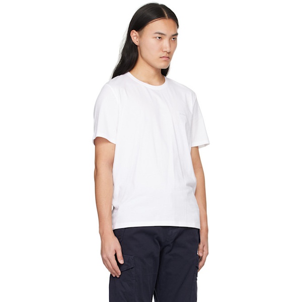  BOSS White Embroidered T-Shirt 241085M213001
