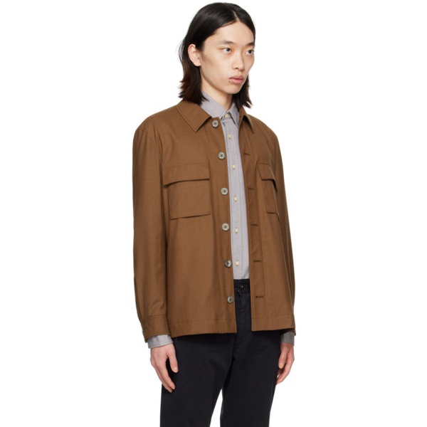  BOSS Brown Relaxed-Fit Jacket 241085M180007