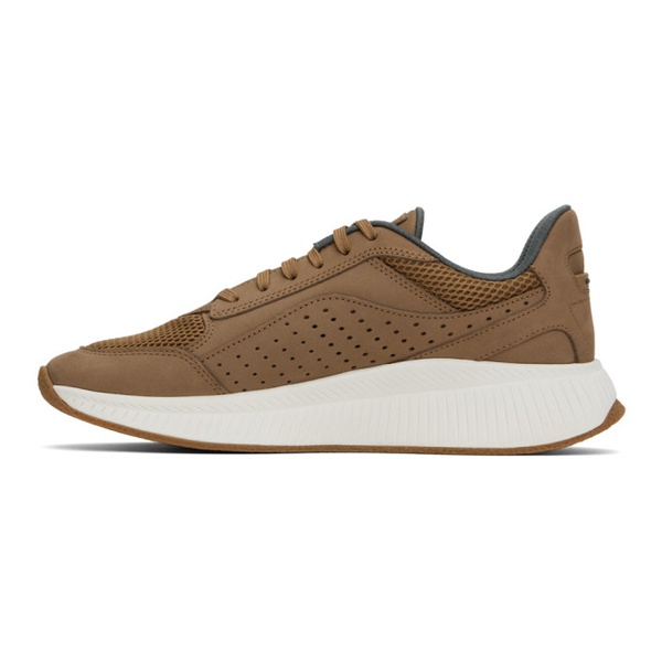  BOSS Brown Lace-Up Sneakers 241085M237031
