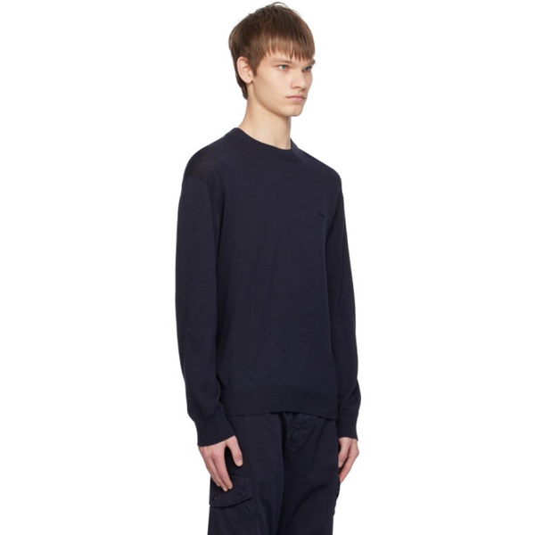  BOSS Navy Relaxed-Fit Sweater 241085M201007