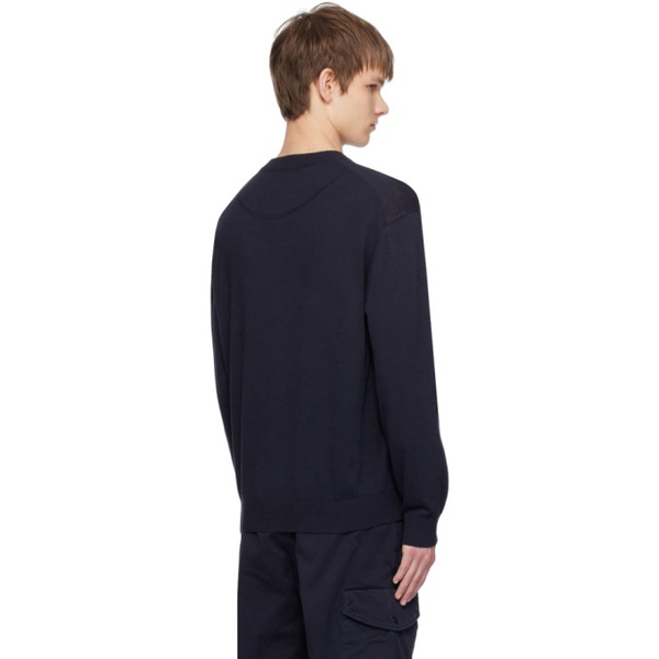  BOSS Navy Relaxed-Fit Sweater 241085M201007