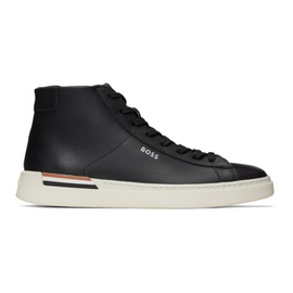 BOSS Black Logo High-Top Sneakers 231085M236001