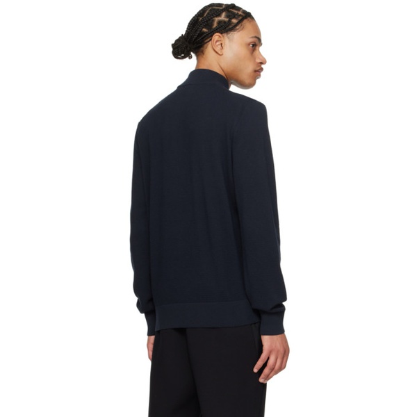  BOSS Navy Half-Zip Sweater 241085M202052