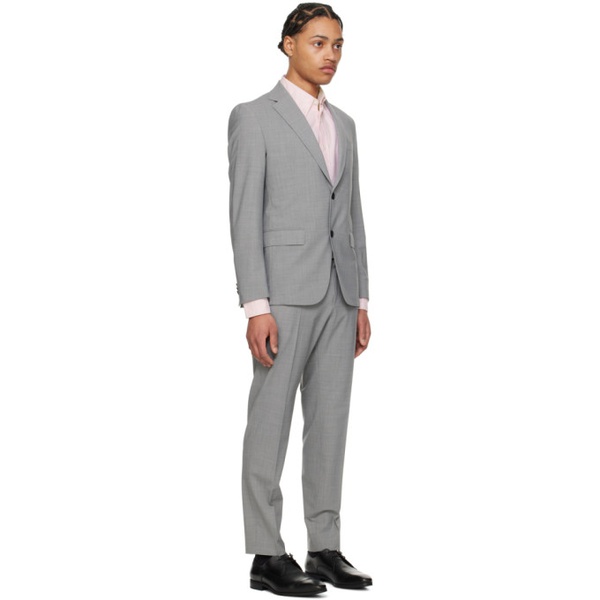  BOSS Gray Slim-Fit Suit 241085M196003