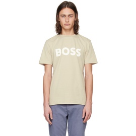 BOSS Beige Rubber-Print T-Shirt 241085M213084