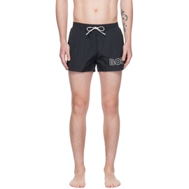 BOSS Black Printed Swim Shorts 231085M208007