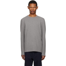BOSS Gray Slim-Fit Long Sleeve T-Shirt 231085M204027