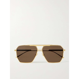 보테가 베네타 BOTTEGA VENETA EYEWEAR Original aviator-style gold-tone sunglasses 790726488