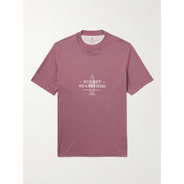  브루넬로 쿠치넬리 BRUNELLO CUCINELLI Printed Cotton and Linen-Blend Jersey T-Shirt 1647597313975330