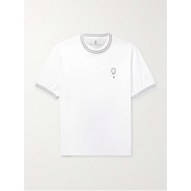 브루넬로 쿠치넬리 BRUNELLO CUCINELLI Logo-Detailed Striped Cotton-Jersey T-Shirt 1647597328897154