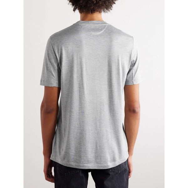  브루넬로 쿠치넬리 BRUNELLO CUCINELLI Logo-Print Silk and Cotton-Blend Jersey T-Shirt 1647597328888920