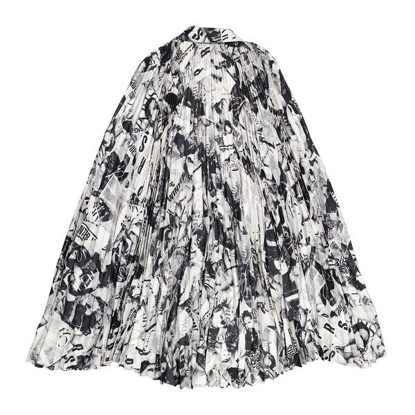 발렌시아가 발렌시아가 Balenciaga Black Pleated Dress With Logo 601106 TGL23 1070