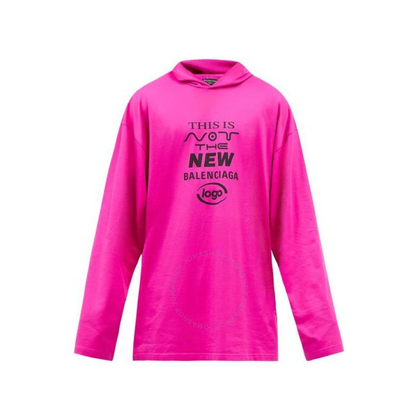 발렌시아가 발렌시아가 Balenciaga Lipstick Pink Logo Long-Sleeved Hooded T-Shirt 662424 TKVE1 6817