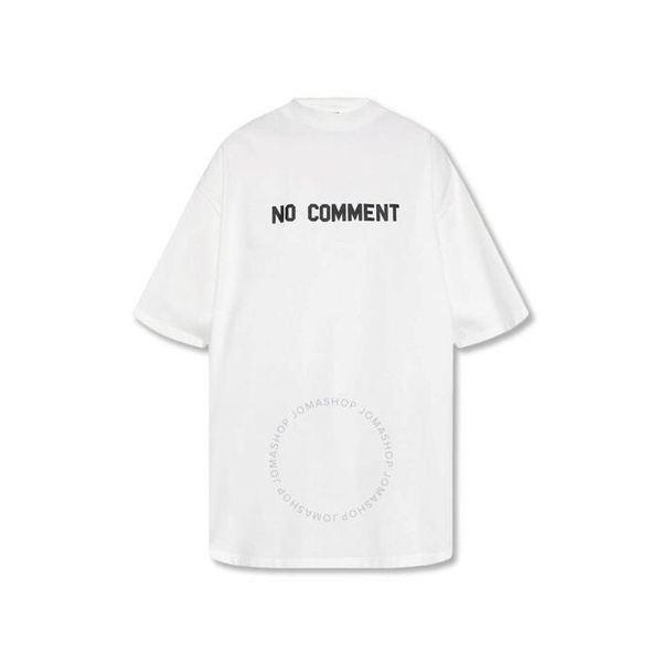 발렌시아가 발렌시아가 Balenciaga Off White Cotton No Comment Print T-Shirt 684155 TLVG3 3307