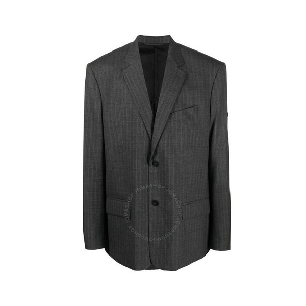 발렌시아가 발렌시아가 Balenciaga Mens Grey Logo-Patch Sleeve Blazer 674430 TGT15 1240