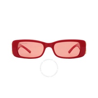 발렌시아가 Balenciaga Red Rectangular Ladies Sunglasses BB0096S 003 51