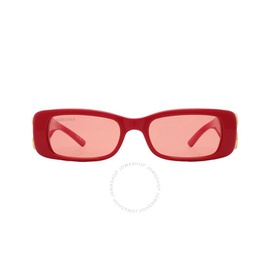 발렌시아가 Balenciaga Red Rectangular Ladies Sunglasses BB0096S 003 51
