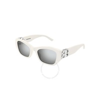 발렌시아가 Balenciaga Silver Rectangular Ladies Sunglasses BB0311SK 003 53