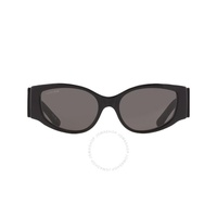 발렌시아가 Balenciaga Grey Irregular Ladies Sunglasses BB0258S 007 56