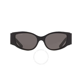 발렌시아가 Balenciaga Grey Irregular Ladies Sunglasses BB0258S 007 56