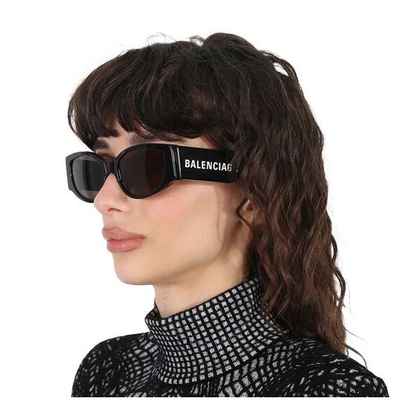 발렌시아가 발렌시아가 Balenciaga Grey Irregular Ladies Sunglasses BB0258S 007 56