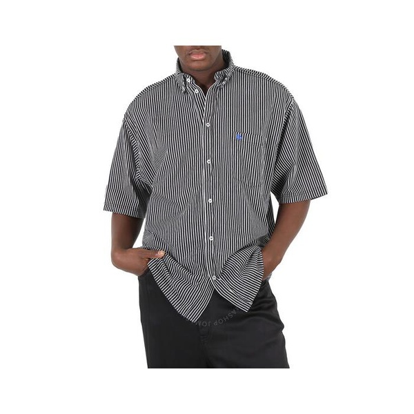발렌시아가 발렌시아가 Balenciaga Short-Sleeved Stripe Cotton Shirt 681755 TLVJ9 1070