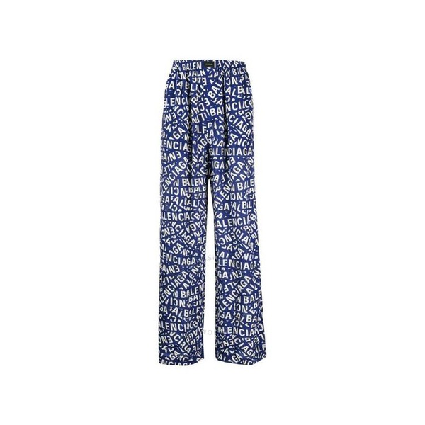 발렌시아가 발렌시아가 Balenciaga Mens All-Over Logo Print Pyjama Trousers 658883 TNL05 4644