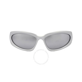 발렌시아가 Balenciaga Silver Mirror Wrap Mens Sunglasses BB0157S 004 65